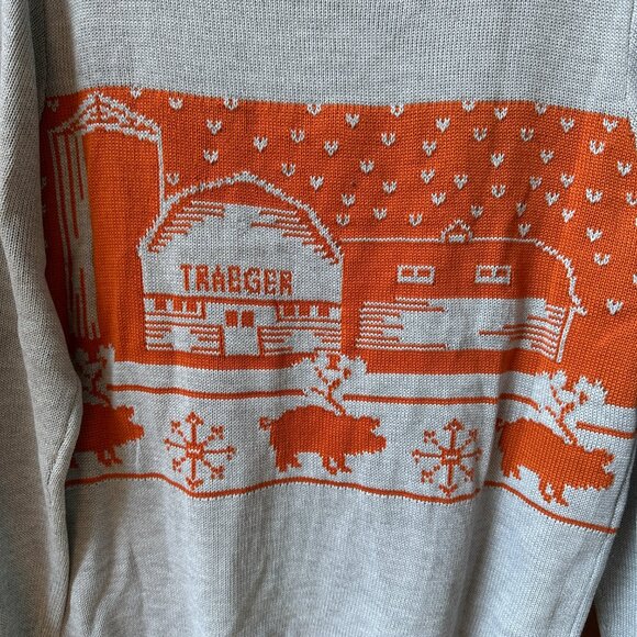 NWT Traeger Gray & Pumpkin Long Sleeve Sweater with Farm Scene - Men's XXL - Picture 15 of 16
